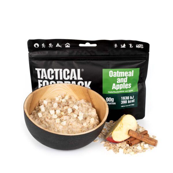 Tactical Foodpack oatmeals and apples outdoor breakfast