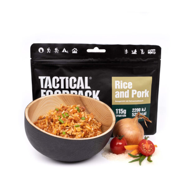 Tactical Foodpack rice and pork meals ready to eat