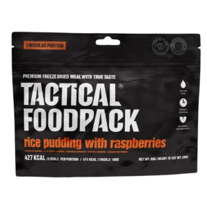 Tactical Foodpack Outdoor Breakfast Rice Pudding with Raspberries